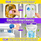 2-in-1 Toilet Cleaning Tablets (24 Pack) - 8 Effervescent Toilet Bowl Stain Remover and 16 Blue Toilet Tank Cleaner Tablets - Limescale Removal for Septic System