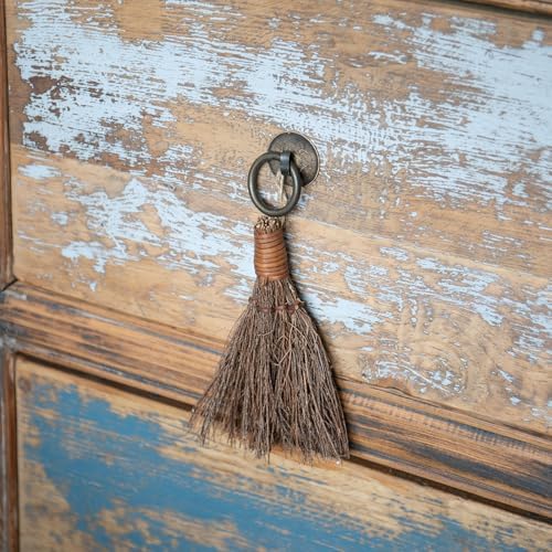 Scented Pumpkin Spice Mini Brooms - 3 Inch Rustic Heather Brooms with Rope Loop for Easy Hanging - Farmhouse Kitchen Accent, Witchy Halloween Décor, Cozy Holiday Home Decoration - 5 Pack