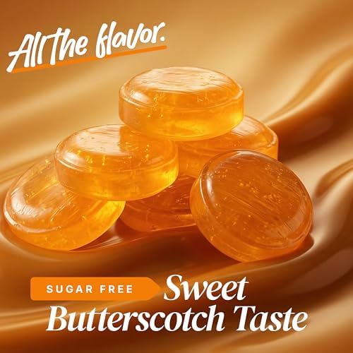 Sugar Free Butterscotch Hard Candy 1 lb. Bag – Individually Wrapped Old-Fashioned Butterscotch Candy with Smooth Buttery Flavor, Classic Nostalgic Hard Candy for Party Favors Office Treats & Everyday Snacking
