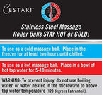 Massage Roller Ball - Stainless Steel Gel Balls for Heat + Ice Therapy - Back, Shoulder, Calf, Foot Massager with Heat or Cold - Myofascial Release - Deep Tissue Trigger Points - Hot Cold Roller..