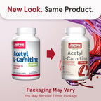Jarrow Formulas Acetyl L-Carnitine Capsules - 500 mg - 60 Count - For Brain Health & Fatty Acid Metabolism - Vegetable Capsules - Non-GMO - Gluten Free
