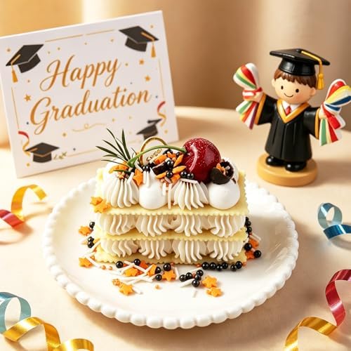 Graduation Sprinkles Edible, Orange and Black Sprinkles for Cake Decorating, Ice Cream, Cookies and Donuts Toppings, Graduation Party Supplies