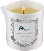 MELONY Massage Oil Candle, Moisturizing, Body Oil Candle, Natural Soybeans, 8.1 oz, Amber Vanilla