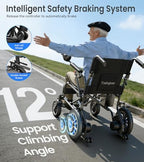 [New Upgrade] Electric Wheelchair for Adults, Foldable Electric Wheelchairs for Seniors, Lightweight Power Wheelchair with 350 lbs Weight Capacity for Travel Home Indoor&Outdoor Airline Approval