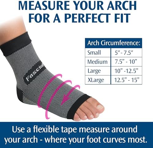Pedifix FasciaFix Plantar Fasciitis Relief (Single) Sleeve – Arch and Heel Compression Support for Foot Pain, Heel Spurs, Flat Feet, Achilles Tendonitis Relief - Medium