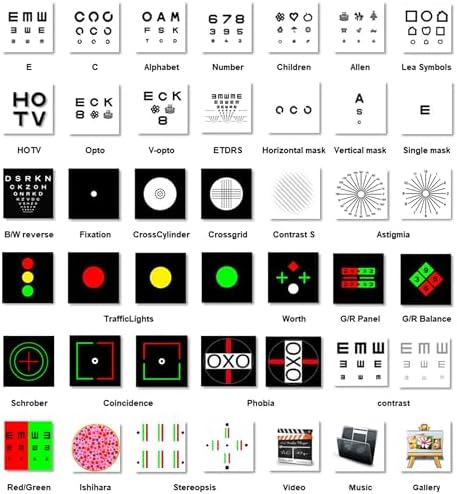 Optical Elite Digital Visual Acuity Eye Chart for Optometry, Snellen & Tumbling E, Randomize/Mirror, Works with TV/Monitor, Plug & Play, No PC Required, Auto Calibration, RF Remote, Supports 4K