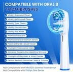Replacement Brush Heads Compatible with Oral B- Double Clean Design, Double Clean Brush Heads, Compatible with Braun Oral-B Dual Clean Electric Toothbrush (8-Pack)