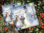 20-ct 13x13 Christmas Napkins for Decoupage - Snowman Winter Cocktail Napkins for Kids - Beautiful Paper Napkins With Cute Girl Embrace Design