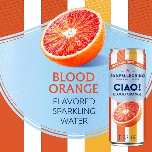 Sanpellegrino CIAO! Blood Orange Sparkling Water, LowCal, 0g Added Sugar, 6Pack