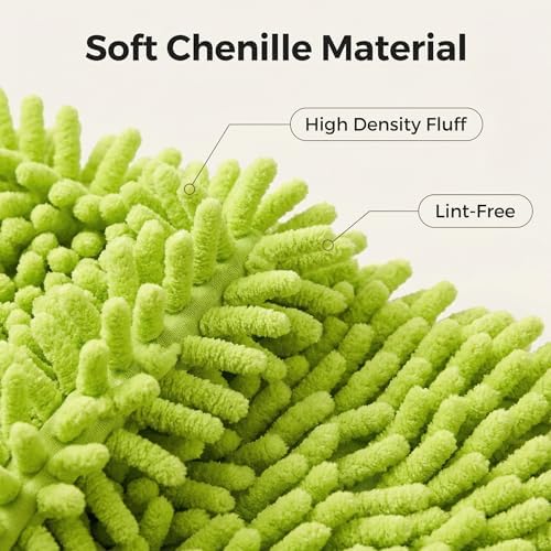 Mop Slippers Shoes 3 Pairs (6 Pieces) - Microfiber Cleaning House Mop Slippers Floor Cleaning Tools Shoe Cover Soft Washable Reusable Microfiber Foot Socks Floor Cleaning Tools Shoe Cover(Green)