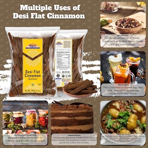 Rani Desi (Dalchini) Flat Cinnamon 7oz (200g) ~ All Natural | Vegan | Gluten Friendly | NON-GMO Kosher | Indian Origin