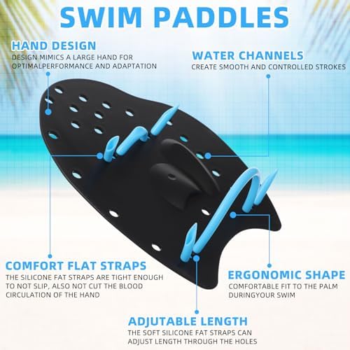 1 Set Swimming Pool Training Kit Swim Paddles Pull Buoy and A-Type Kickboard with Nose Clip Ear Plugs for Pool Training Aids for Swimmers & Beginners Stroke Technique