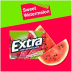EXTRA Gum Sweet Watermelon Sugarfree, Bulk, Individually Wrapped, Long Lasting Fruit Gum Watermelon Flavor Perfect for Fresh Breath at School, Work & Travel 15 Count, Pack of 10