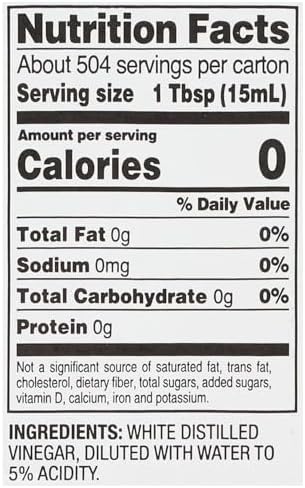 White Distilled Vinegar, 1 Gallon Jugs, 2 Pack, for Cooking and Cleaning