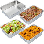 4 Packs Stainless Steel Commercial Bus Tub –12 L Heavy Duty Utility Tote Box for Dishwashing, Meat Prep, and Kitchen Storage – Large Capacity Restaurant Bus Box (Without Lid)