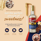 Torani Coffee Syrup, White Chocolate Flavored Syrup for Drinks, Glass Bottle with Pump Included, 25.4 Fl Oz