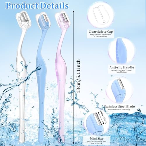 6pcs Small Eye Brow Razors For Women, Portable Mini Eyebrow Razor Trimmer, Face Razors Eyebrow Shaver For Facial Hair Lip, Shaving Removal Tool With Precision Cover