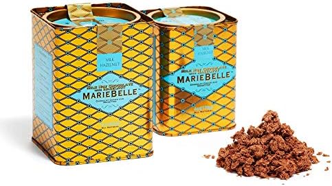 MarieBelle Milk/Hazelnut Hot Chocolate 10 oz Tin - Easy to Prepare Full-Flavored Traditional Crème de Chocolat European Style Hot Chocolate Beverage Mix