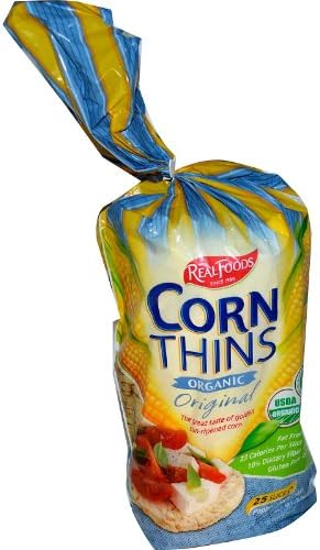 Real Foods Organic Corn Thins, Original Flavor, Bag, 5.3 oz