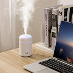 Portable Mini Humidifier, 300ml with Colorful LED Night Light, USB Personal Desktop Humidifier for Car Office Home Travel, Auto Shut-Off, 2 Mist Modes, Super Quiet