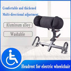 Wheelchair Headrest, Adjustable Wheelchair Headrest, Adjustable in Angle and Height, Assists in Vertebra Correction and Slows Down Vertebrae Injuries for Wheelchair Users