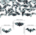 Gyufise 60Pcs Edible Bat Cupcake Toppers - Wafer Paper Halloween Picks for Baby Shower, Kids Theme Birthday Party Cake Decorations Supplies - Black