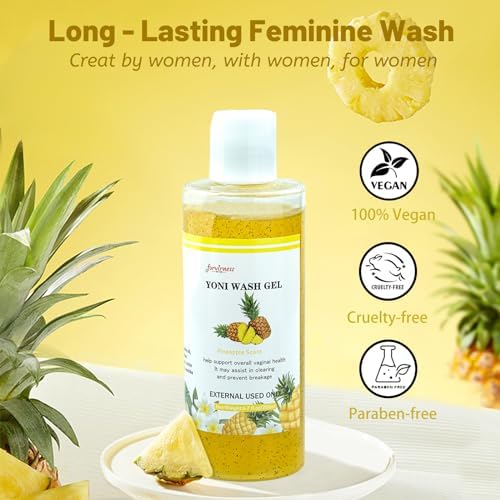 Yoni Wash Feminine Wash for Women PH Balance, Vaginal Wash for Vagina Moisturizing, Summer Feminine Care Intimate gel for Hygiene, Body Wash Shower Gel, Pineapple Scent Intimate shower gel 6.7 fl.oz
