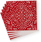 Caspari Annika Paper Linen Dinner Napkins in Red - 12 Per Package, 2 Packs