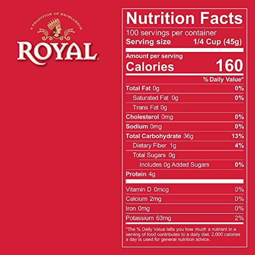 Royal Chef's Secret Basmati Rice - Premium Extra Long Grain White Rice, 20 lb Bag
