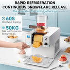 Snowflake Ice Machine,260W Shaved Ice Machine for Snowflake, Rapid Cooling, Food-Grade Stainless Steel Material, Snowflake Ice Maker for Kids/Homemade Ice Cream,Suitable for Party＆Homemade