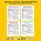 Quantum Energy Square: Energy Bar with Caffeine & 10g Protein. Delicious Healthy Snack On The Go. (Vegan, Gluten-free, Soy-free, Dairy-free) (Variety 8-Pack)
