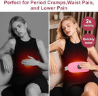 Cordless Portable Heating Pad, 3 Heat & 3 Massage Modes Wearable Warming Belt, Electric Belly and Back Heat Pad for Women Comfort, Fast Heating Waist Wrap for Home Office, Pink