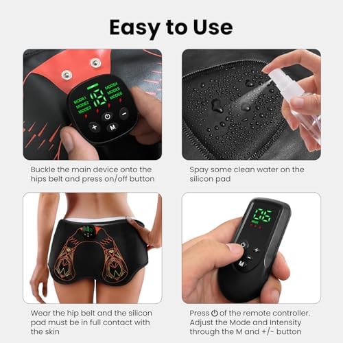 Hip Trainer Glute Muscle Stimulator Belt, Butt Lifting Muscle Toner Machine for Lifting Hips, Home Workout Equipment for Men Women