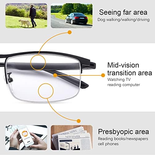 Photochromic Progressive Multifocus Reading Glasses Anti UV Sun Readers Blue Light Blocking Sunglasses for Men Women