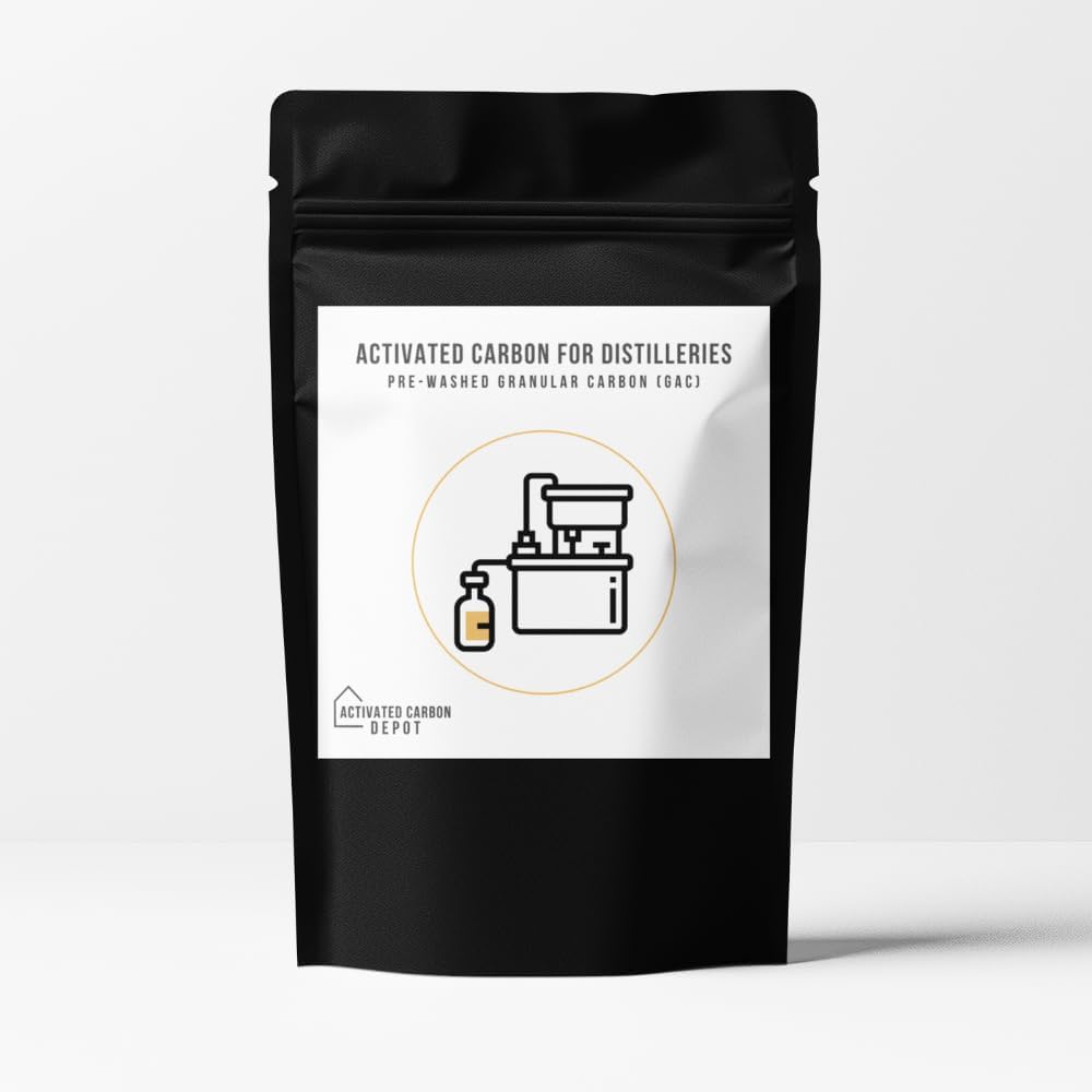Carbon for Distilleries & Spirits - Activated Carbon Depot – Pre-Washed Granular Coconut-Shell GAC Filtration Media for Spirits – Food-Grade, Ready-to-Use (1, Pounds)