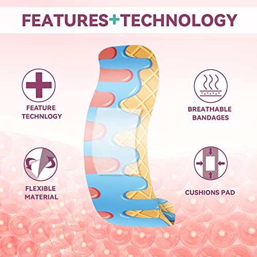 Panelee 120 Pcs Kids Bandages 2.83'' x 0.75'' Cute Style Flexible Waterproof Bandages Bulk Breathable Strip for First Aid & Wound Care Protection(Cute Style)