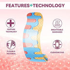 Panelee 120 Pcs Kids Bandages 2.83'' x 0.75'' Cute Style Flexible Waterproof Bandages Bulk Breathable Strip for First Aid & Wound Care Protection(Cute Style)