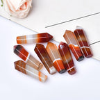 1PC Natural Carnelian Hexagonal Column Sardonyx Crystal Point Red Agate Healing Stone Tower Mineral Crystal
