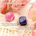 Romantic Naughty Dice Set for Adults Couple Funny Dice Couples Game for Anniversary Valentines Wedding Gift, Sex Games for Couples Positions Fun Kinky Sets, Couple Game Choices, 36 Ways to Play