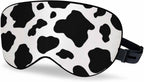 Black White Cow Sleep Eye Mask Skin Fur Spotted Men Women Sleep Mask with Adjustable Strap Eye Cover Eye Shade for Travel, Nap,Meditation