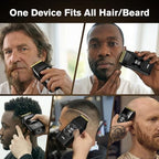 Professional Double Foil Shavers for Men: 2-in-1 Electric Razor for Men, Portable LED Display Cordless Close Beard Trimmer for Head Beard Neck, Technology & Precision Blades, Obsidian Black