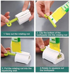 2 Pack Home Toothpaste Squeezer, Toothpaste Squeezer Rollers，Toothpaste Tube Squeezers Clip Holder Stand Winder - Green