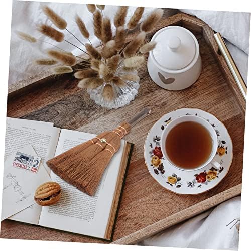 1Pc Mini Broom Natural Material Desktop Cleaning Tool for Tea Ceremony Bristles Easy to Store Palm Broom