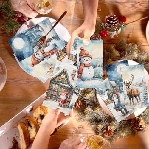 Winter Theme Napkins,40pcs Winter Wonderland Cocktail Napkins Snowman Winter Paper Napkins for Winter Christmas Holiday Bathroom Decorations
