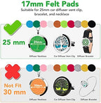 Maromalife 60 PCS Essential Oil Refill Pads, 0.67 Inch Felt Pads Aromatherapy Replacement Pads for Diffuser Necklace Diffuser Bracelet Car Diffuser Vent Clip Multi-Colored