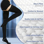Beister 20-30 mmHg Compression Stockings for Women & Men, Closed Toe Medical Thigh High Compression Socks, Graduated Support Hoses for Varicose Veins, Edema, DVT, Flight