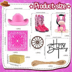 Cowgirl Cake Decorations Cowgirl Hat and Boot Cake Toppers Western Cowgirl Birthday Baby Shower for Western Theme Party Favors Supplies (Pink)