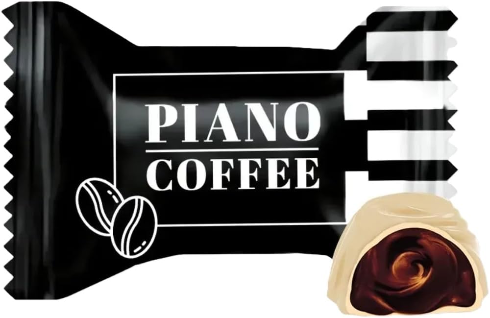 White Chocolate Candy Filled with Coffee Cream – Natural Strong Coffee Taste – Imported from Ukraine - Perfect with Coffe