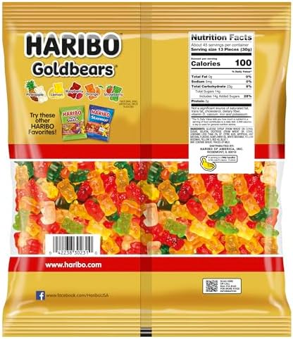 HARIBO Goldbears, Gummi Candy, 3 lb Bag, Assorted Flavors