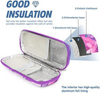 YOUSHARES Insulin Cooler Travel Case - Diabetic Insulated Organizer Portable Cooling Bag for Medication Cooling Insulation, Insulin Pen Case with 2 TSA Approved Travel Cooler Ice Pack (Marble Purple)